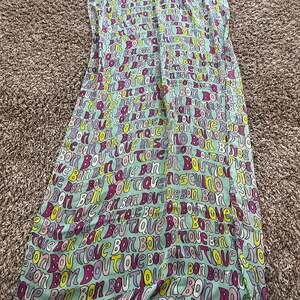 Boutique Moschino Green Bon Bon Print Silk Scarf